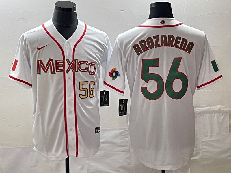 Men 2023 World Cub Mexico #56 Arozarena White green Nike MLB Jersey 3->more jerseys->MLB Jersey